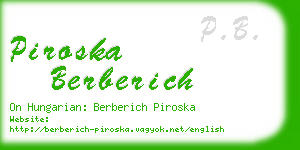 piroska berberich business card